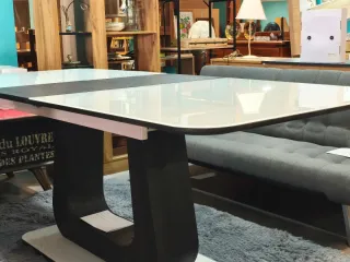 Tavolo da pranzo estensibile in vetro e legno