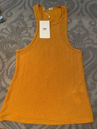 Camiseta Zara dorada/naranja Talla S