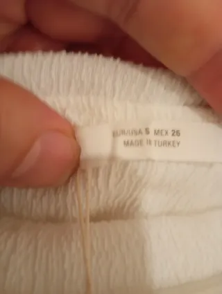 Top bandeau Zara textura blanco Talla S