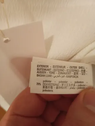 Top bandeau Zara textura blanco Talla S