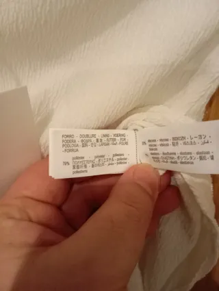 Top bandeau Zara textura blanco Talla S