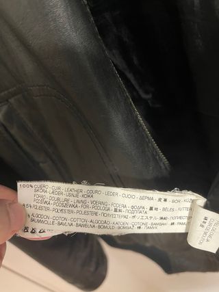 Bomber Zara Piel Suave Hombre Talla M