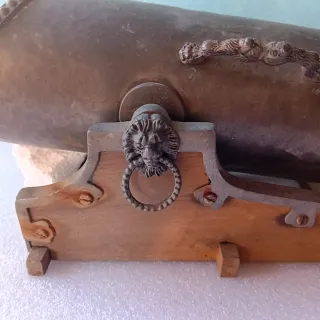 Porta bottiglia peltro con base legno