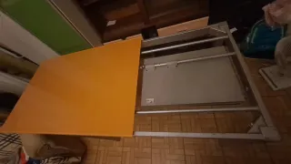 Mesa de cocina extensible naranja 110x70 a 160