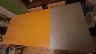 Mesa de cocina extensible naranja 110x70 a 160