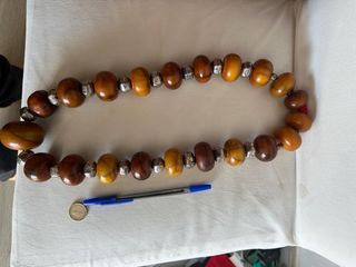 Collar Copal Ámbar y Plata Africano 685gr