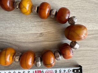 Collar Copal Ámbar y Plata Africano 685gr