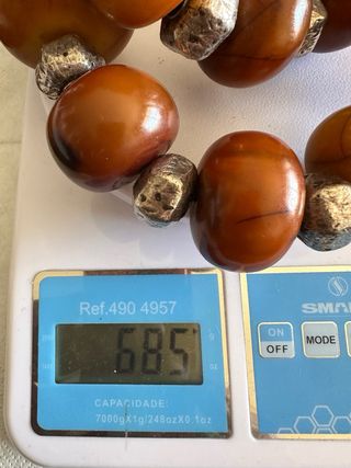 Collar Copal Ámbar y Plata Africano 685gr