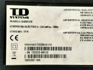 Se Vende TV TD-SYSTEMS Negro