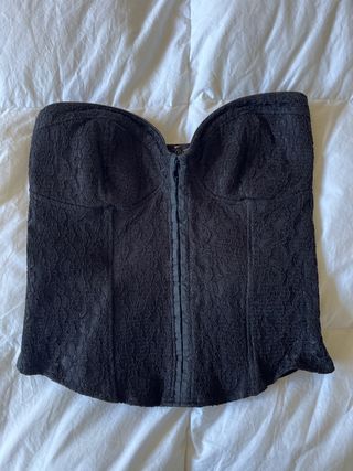 Corsé negro encaje Zara