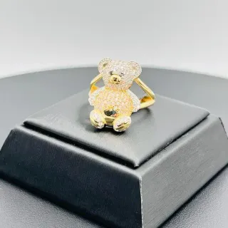 Anillo Oso Circonitas Rosa 18K