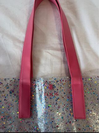 Bolso TOUS transparente con purpurina