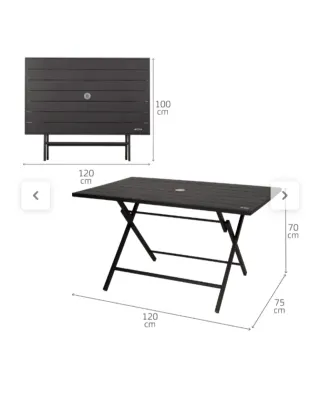Tavolo pieghevole Aktive da giardino in acciaio 120x75x70 cm