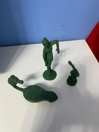 Set 3 statuine in bronzo