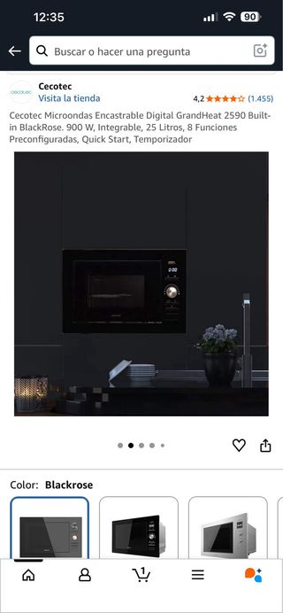 Cecotec Microondas Encastrable GrandHeat 2590