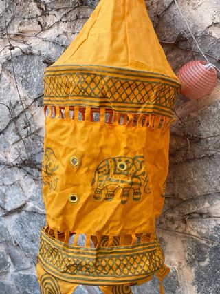 Lámpara hindú tela hecha a mano elefantes