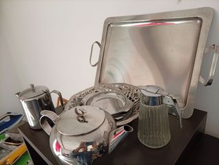 Juego Té/Café Inox Vintage + Bandeja