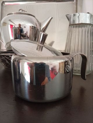 Juego Té/Café Inox Vintage + Bandeja