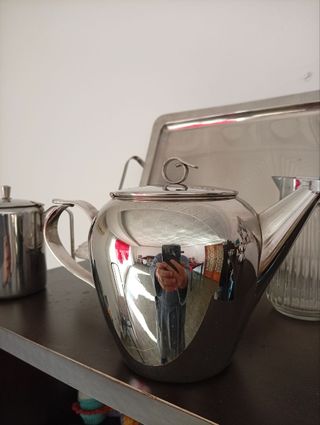 Juego Té/Café Inox Vintage + Bandeja