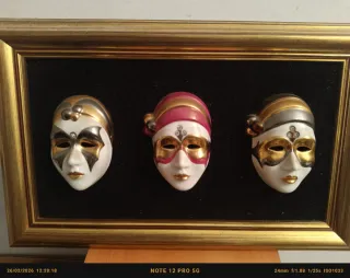 Cuadro 3 Máscaras Venecianas Cerámica