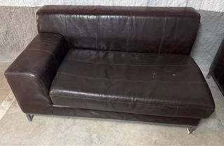 Sofá Chaise Longue de Piel Marrón