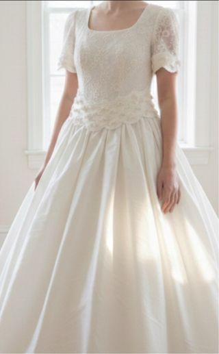 Vestido de Novia Talla S Encaje Blanco Roto