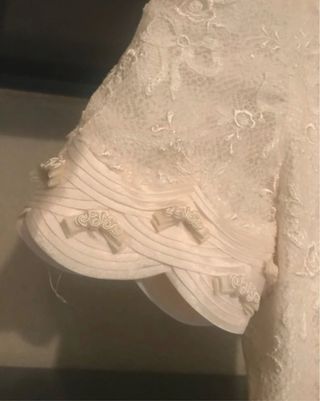 Vestido de Novia Talla S Encaje Blanco Roto