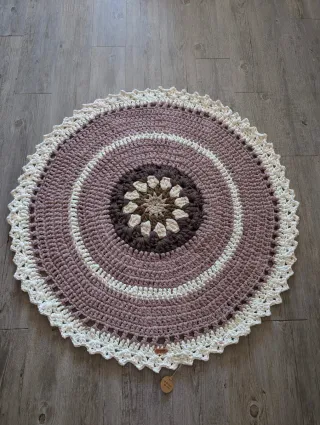 Alfombra ganchillo trapillo algodón redonda