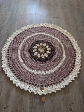 Alfombra ganchillo trapillo algodón redonda