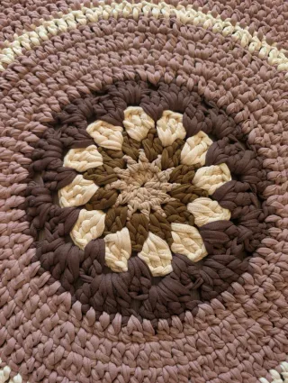 Alfombra ganchillo trapillo algodón redonda
