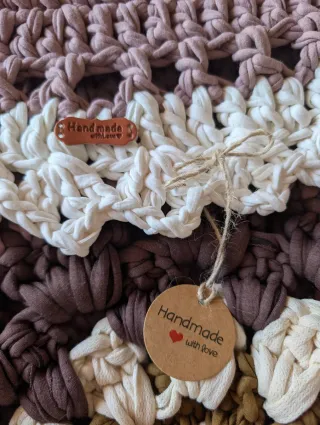 Alfombra ganchillo trapillo algodón redonda