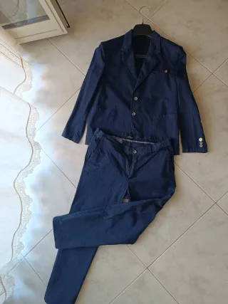 Completo giacca e pantaloni blu Carlo Pignatelli