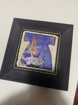 Cuadro Decorativo Turco Cerámica Azul, aprox 20x20