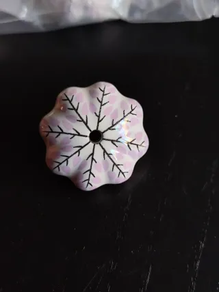 Pomos de porcelana flor rosa y blanca