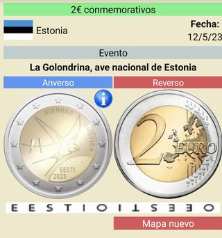 Monedas 2 euros de Estonia