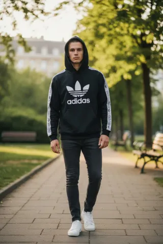 Sudadera Adidas Negra con Logo