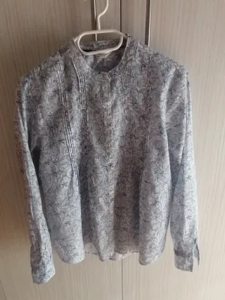 Camisa estampada cuello mao