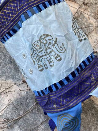 Lámpara tela hindú elefantes hecha a mano