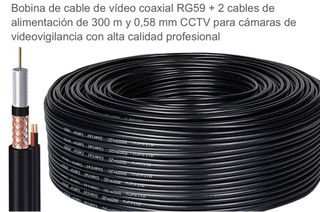 Bobina Cable Coaxial RG59+2 Blanco 250 metros