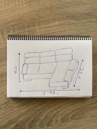 Sofá Chaise Longue Gris Grande