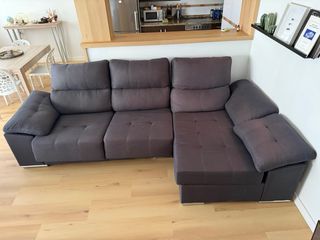 Sofá Chaise Longue Gris Grande