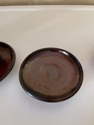 Juego de café/té artesanal de barro vintage