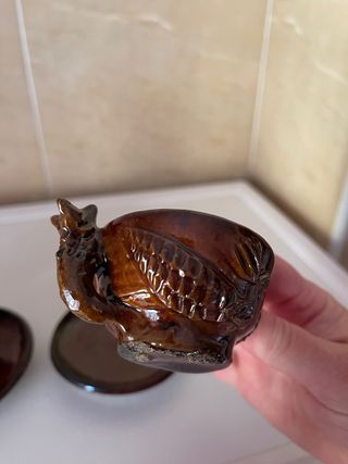 Juego de café/té artesanal de barro vintage