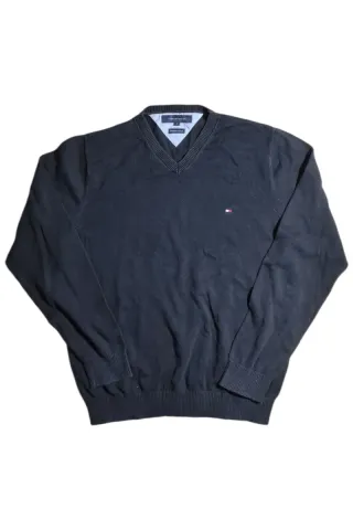 Jersey Tommy Hilfiger cuello pico azul Talla M