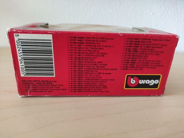 Porsche 911 Turbo Burago 1:43 cod. 4147