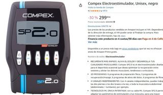 Compex SP 2.0 Electroestimulador Unisex Negro