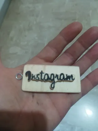 Portachiavi legno Instagram