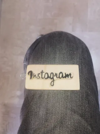 Portachiavi legno Instagram
