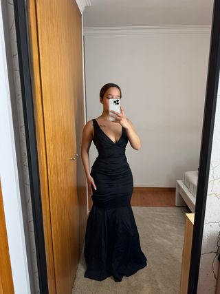 Vestido Sereia Preto Tamanho S