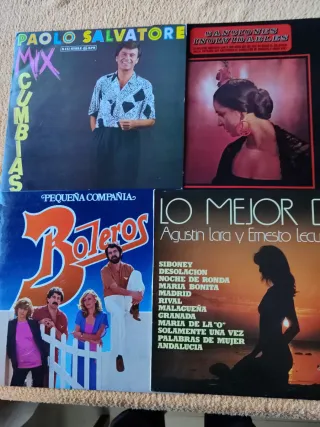 Lote de (4) Vinilos: Bolero, Flamenco, Latino